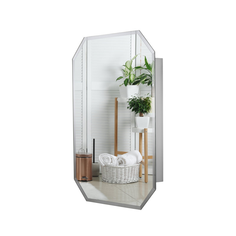 45mm W 60mm H Frameless Medicine Cabinet Mirror 1 Fixed