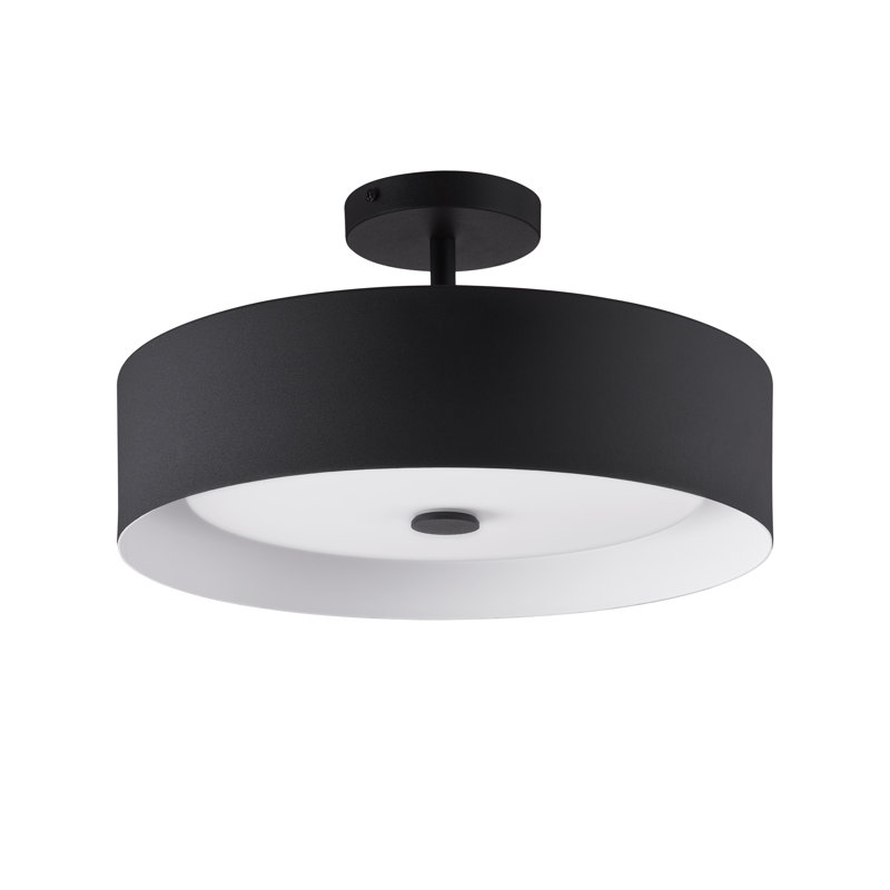 Plafonnier semi-encastré 3 lumières 15,75 po Hud, Noir / blanc