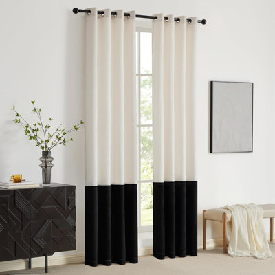 Panneau de rideau occultant en velours. Rideaux en patchwork thermiques et isolants occultants pour fenêtre de chambre ou de salon (lot de 2)