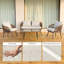 Ensemble de conversation d'extérieur en osier pour 4 personnes avec table basse et coussins