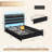 Queen Size Bed Frame With 4 Storage Drawers, RGB LED Lights And Charging Station, All-Metal Support, No Box Spring Needed, Black-123040668