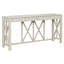 Console U_Style en placage en acacia de 60 po avec 4 tiroirs spacieux, table d'entrée de style moderne Crisscross avec rangement ouvert au bas, canapé de style campagnard pour le salon, la cuisine, la salle à manger et le couloir-1744329511