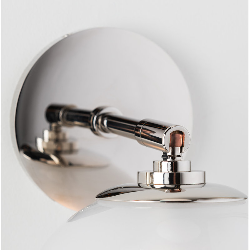 Luna Steel Armed Sconce, Polished Nickel