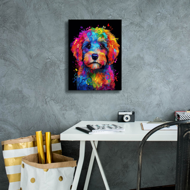  «Doodle Pup» par Dean Russo, art mural sur toile, 12 po x 16 po