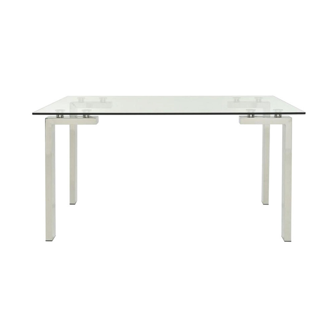 Orren Ellis Teara Dining Table With Stainless Steel Base | Wayfair
