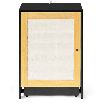 Cat Litter Box Enclosure, Hidden Cat Washroom, Kitty End Table, Litter Cabinet With Sisal Door,Black