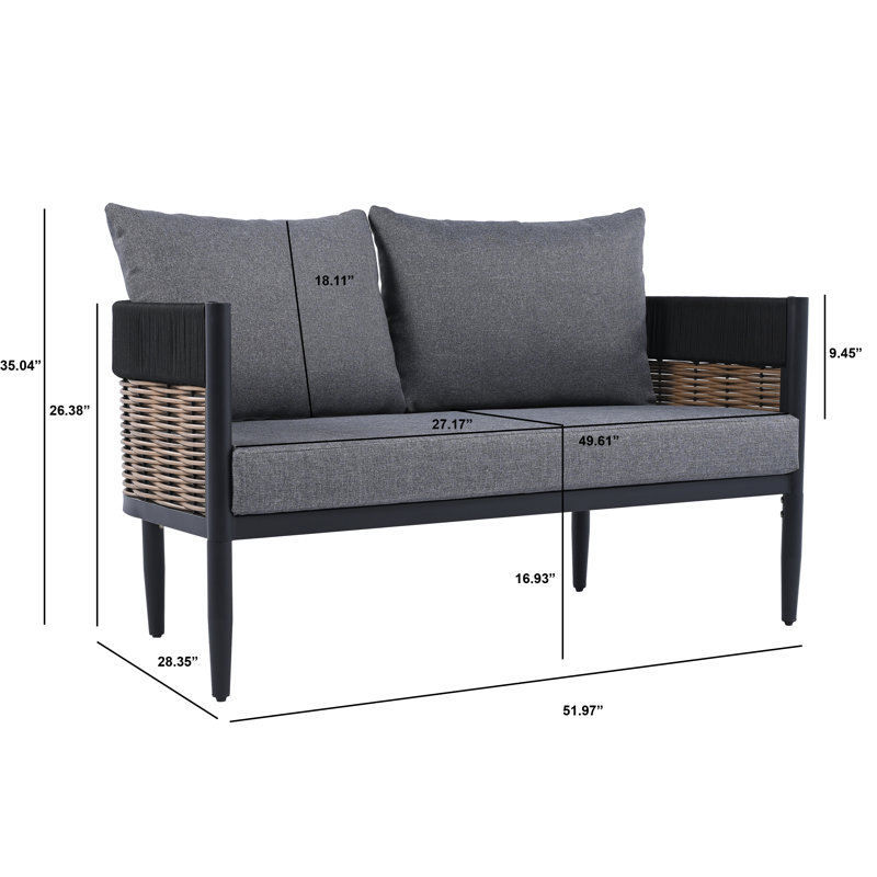 Harrison Outdoor 2 - Piece Conversation Set, Gray