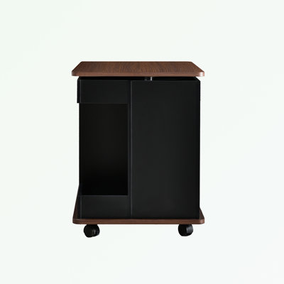 Table de bout réglable avec roulettes et plateau relevable rotatif