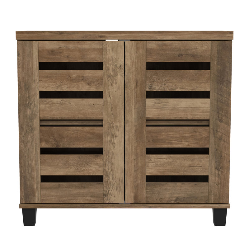 Lismore 12 Pair Shoe Storage Cabinet, Knotty Oak