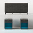 3 Pieces Bedroom Set, 9 Drawer Dresser And 3 Drawer Nightstands Set Of 2