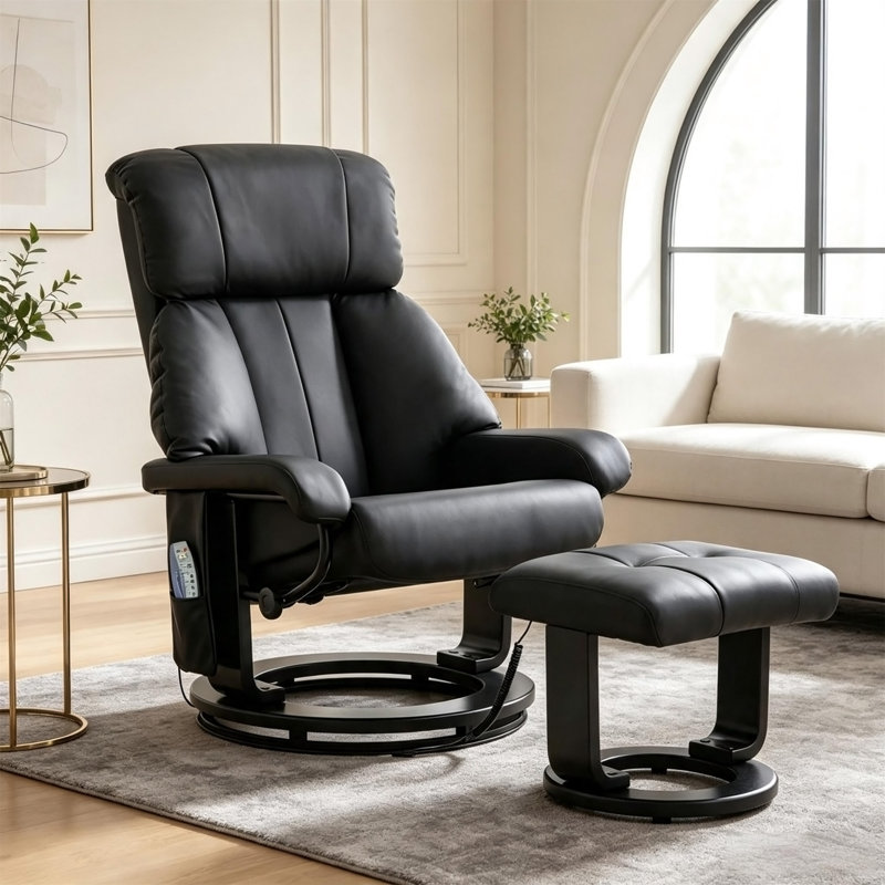 Fauteuil inclinable pivotant avec repose-pieds