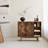 37" Wide Accent Cabinet with Geometric Reclaimed Wood Doors and Open Shelving
