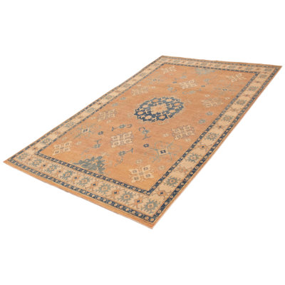 Agla One-of-a-Kind Rectangle 7'2" X 11'7" 1990's Wool Area Rug Copper