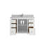 Meuble-lavabo simple 48 po avec plateau en quartz Bronya