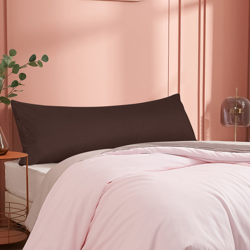 Body Pillow Cover, 1800 Brushed Microfiber Body Pillowcase with Envelope Closure - 20x54 Inches - NTBAY, Dark Brown, 1