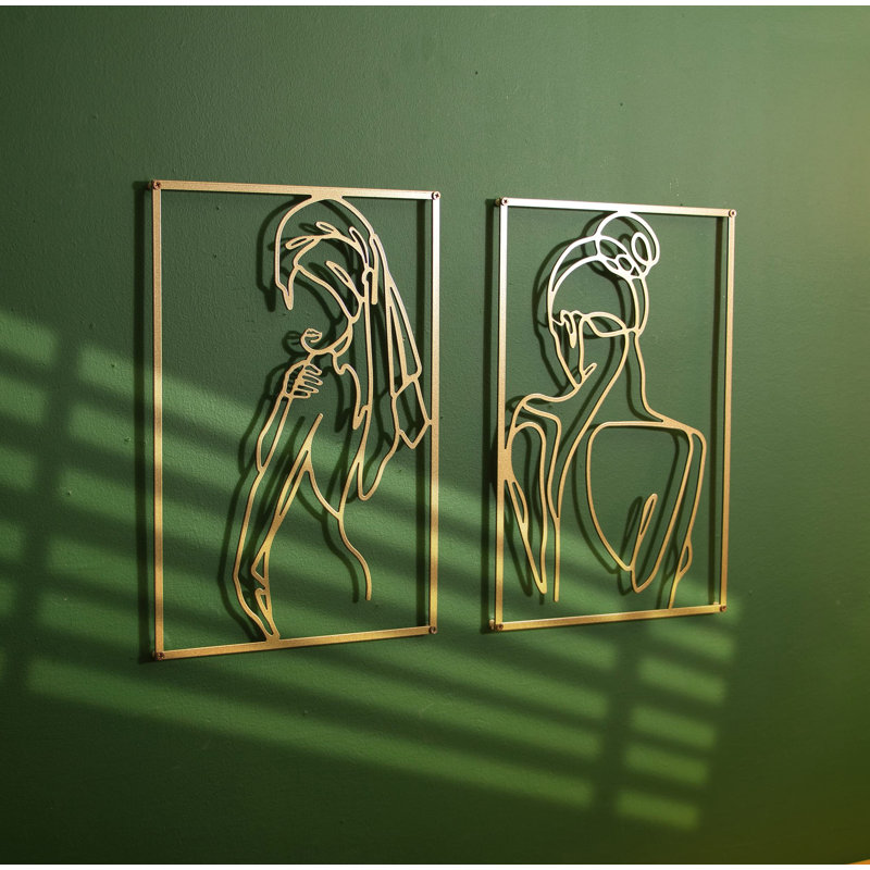 Modern People Wall Decor on Metal