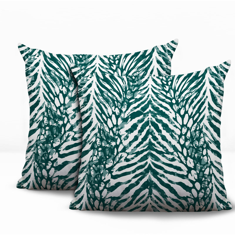 Oreiller réversible intérieur / extérieur Gorgi, Teal, 16x16