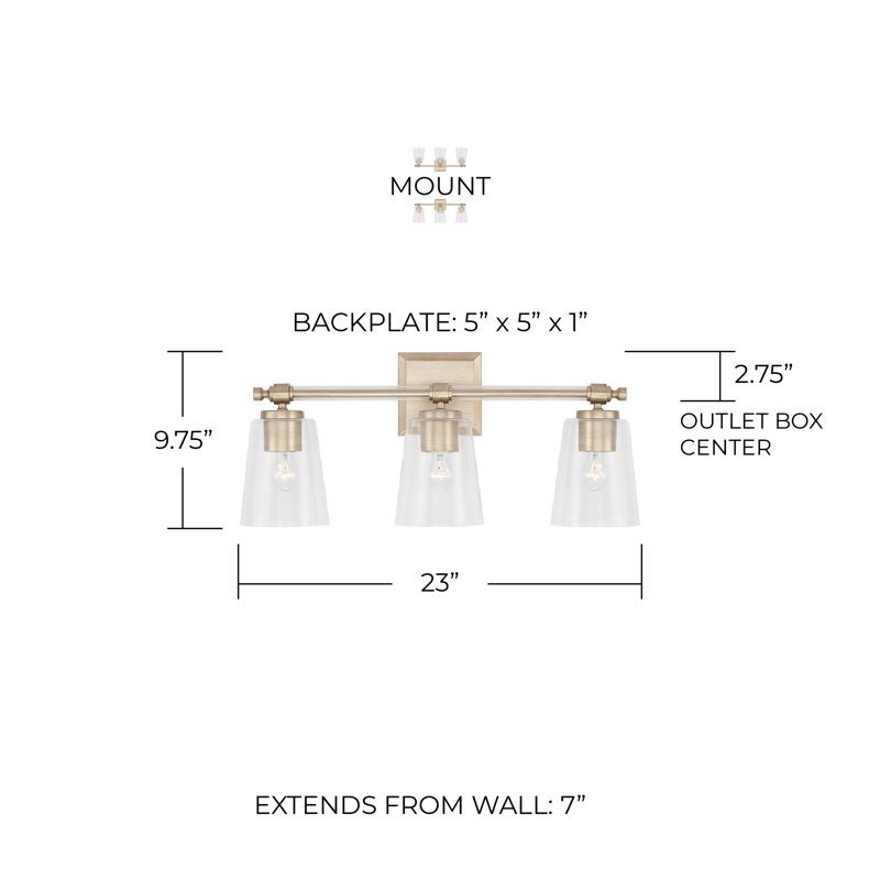 3 - Light Dimmable Vanity Light