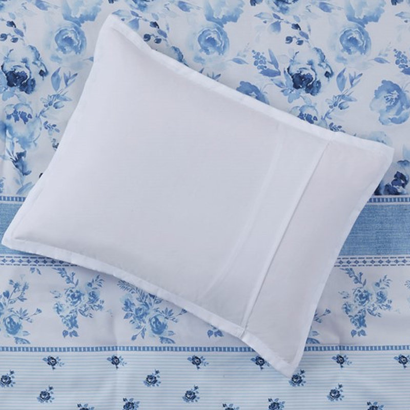 Édredon double, superbe motif floral et rayé, 2 taies décoratives, coussins décoratifs, décoration en microfibre, literie