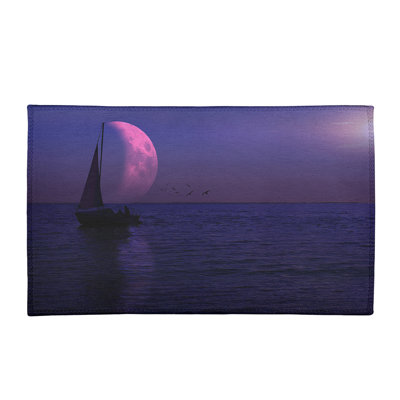 Tapis de couleur mauve pour la lune et les voiliers