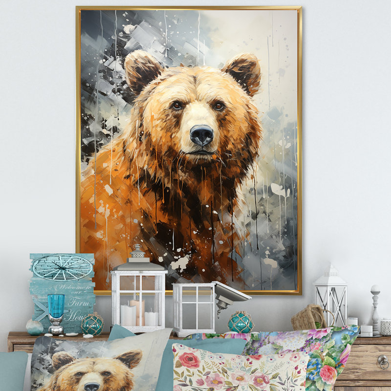 «Majestic Mountain Bear», reproduction sur toile, H 20 po x l 12 po x P 1 po, Cadre flottant doré