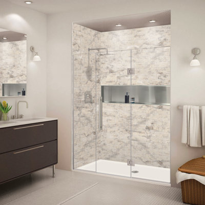 Transolid Elizabeth 67.5-in W x 76-in H Hinged Shower Door with Clear Glass