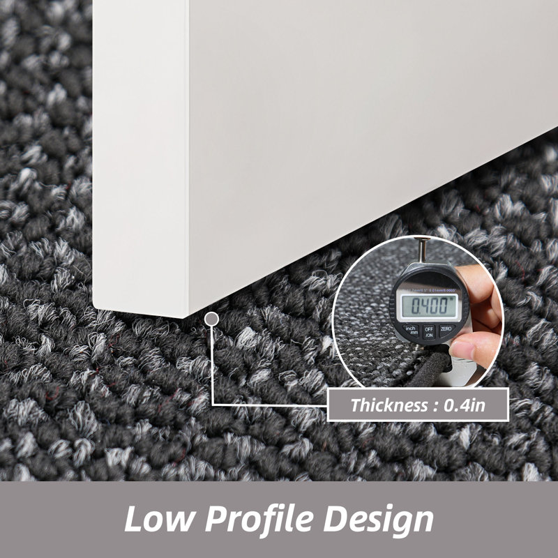 Bukvice Non-slip Washable Door Mat, Dark Gray, 20" W x 48" L
