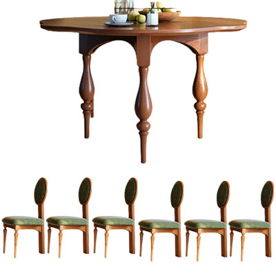 Ensemble de table de salle à manger en forme de feuille de lotus