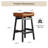 26" Solid Wood Bar Stools Set of 2 with Faux Leather Upholstery and Brown Saddle Seat-628389263-617956987