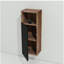 CC1014S110,309 Armoire latérale flottante noire et noyer pour salle de bain, armoire de rangement murale pour petits espaces, KD