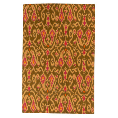 Tapis rectangulaire en laine à tissage plat