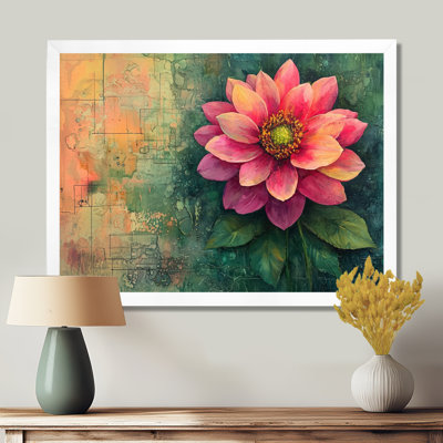 «Ihne Vintage Dalia Spring Symphony I - Dahlia, art mural sur toile