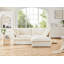 Canapé modulaire 2 places à housse avec repose-pieds convertible, siège large et profond en forme de L avec housse amovible-678791150
