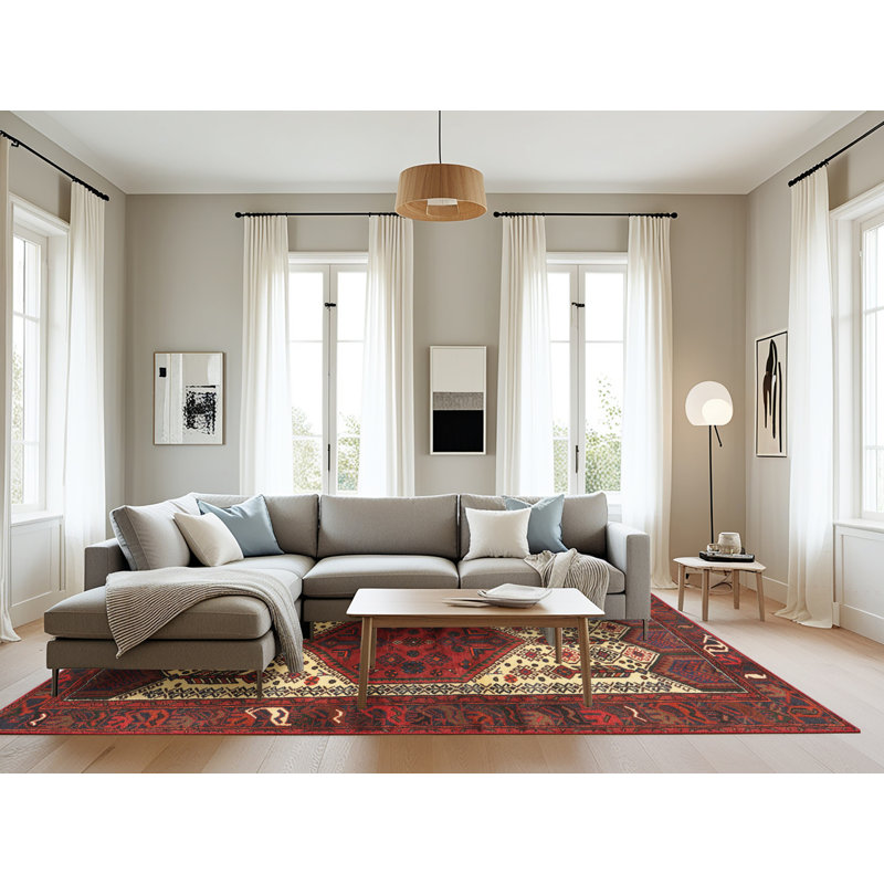Tapis oriental rouge / beige, Rectangle 8 pi x 12 pi