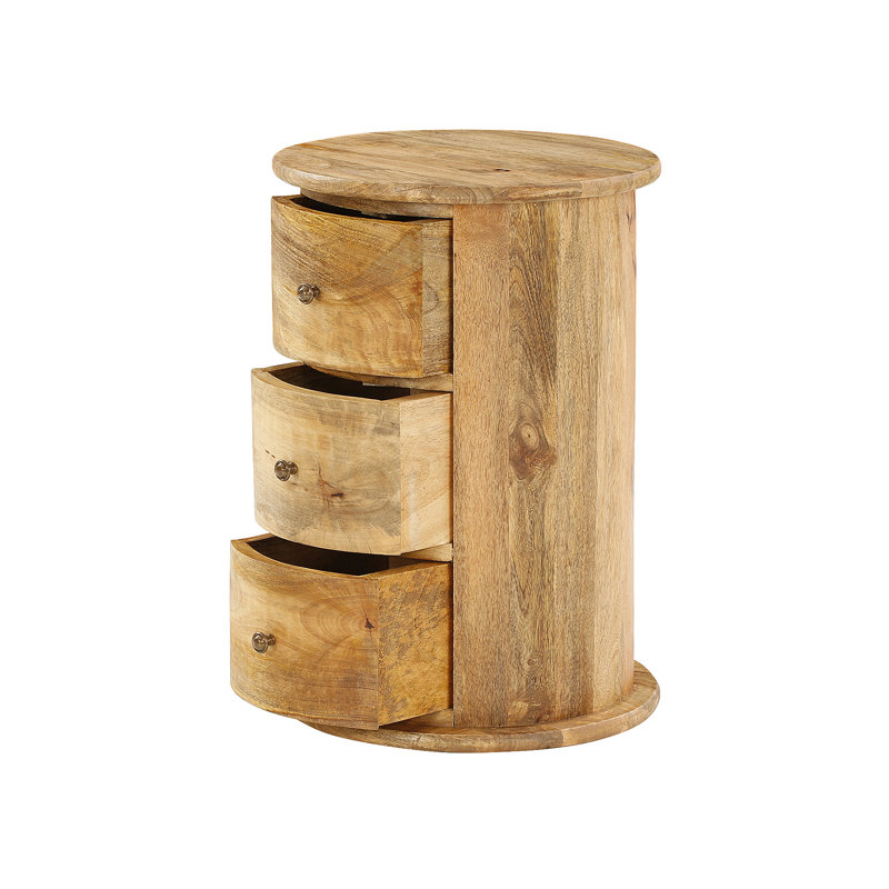 3 Drawer Solid Wood Bedside Table