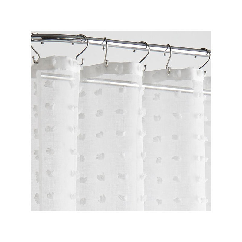 Rideau de douche simple à pois Gavril, Blanc