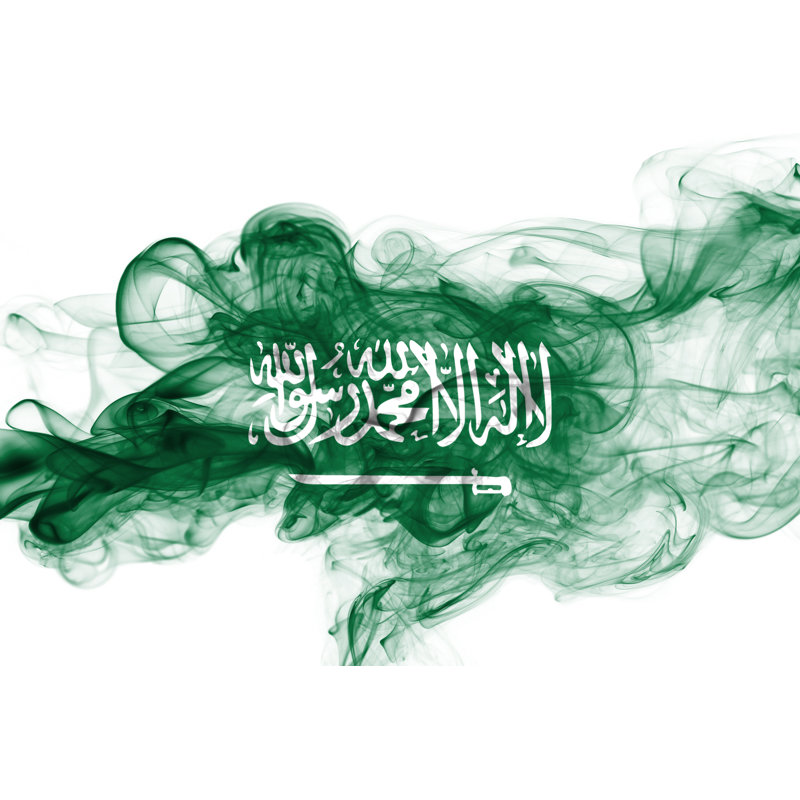 Saudi Arabia National Smoke Flag by Vladm - Wrapped Canvas Print, 30cm H x 46cm W