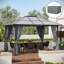 Outsunny 10' X 12' Gazebo Sidewall Set With 4 Panels, Hooks/C-Rings Included For Pergolas & Cabanas-125204785-125204787