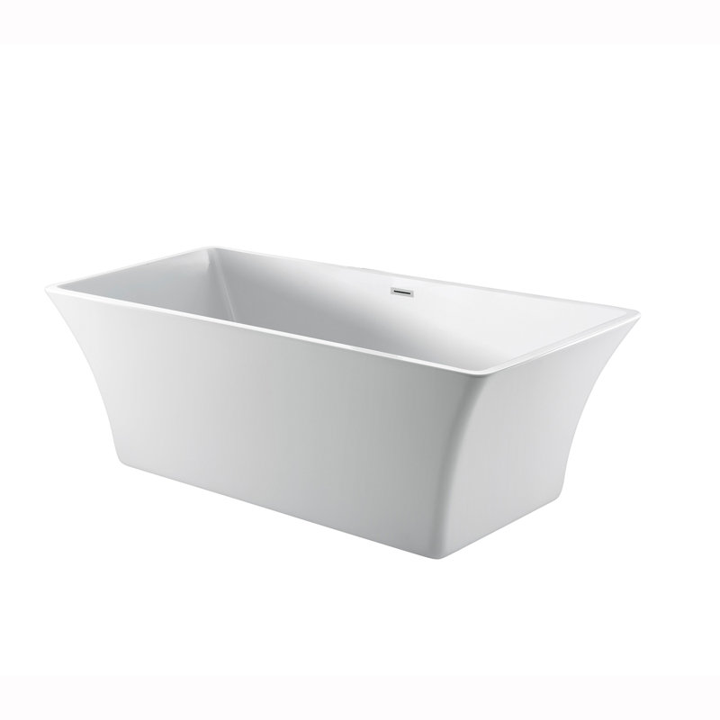 Baignoire de trempage autoportante en acrylique 66 po. X 29 po. Taylor, Chrome poli