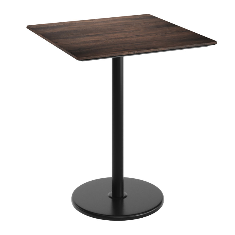 36" Square Commercial Seamless Surface Tabletop with Bar Height Base, Brown 