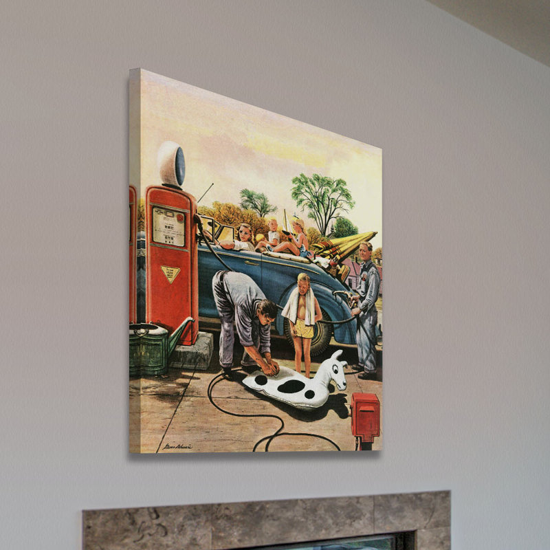 «Inflating Beach Toy» par Stevan Dohanos, reproduction sur toile tendue, H 52 po x l 40 po