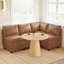 Banquette de coin modulaire avec rangement, banc rembourré pour 4 personnes, similicuir résistant aux égratignures-1243335312-1244521720