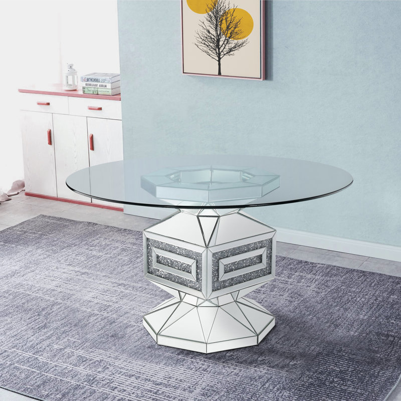 Round Glass Top Dining Table