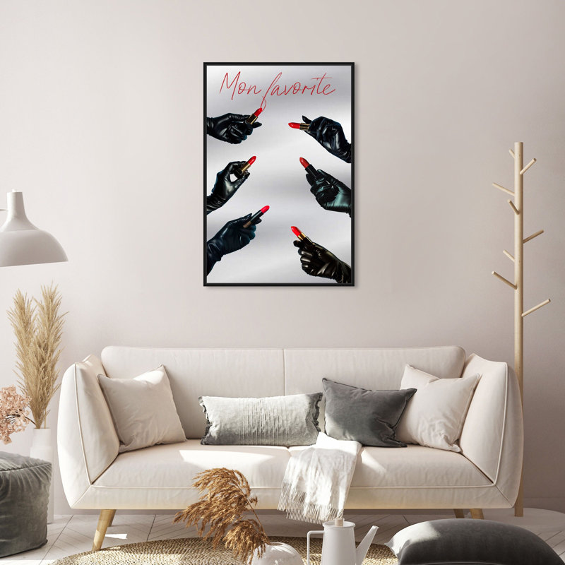 Mon Favorite Fashion and Glam Framed Mirror by Oliver Gal, Black