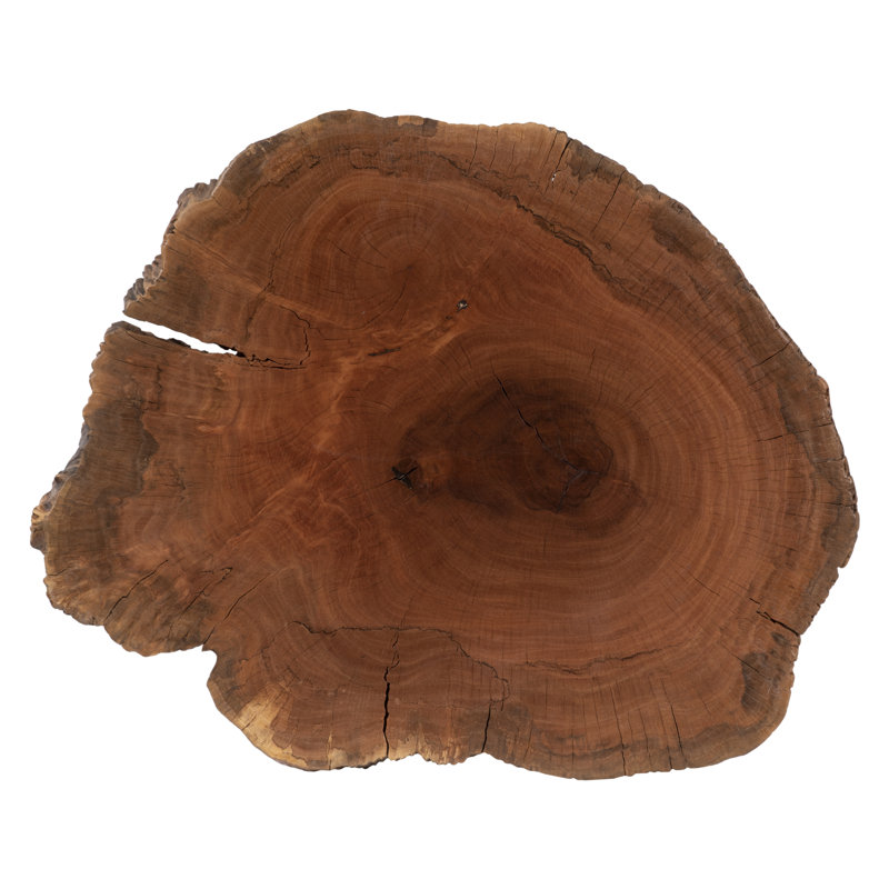 Burled Coffee Table, Black Metal Legs, Small