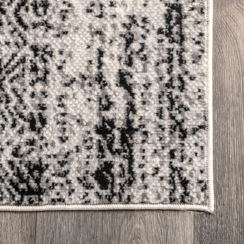 Genero Abstract Gray Area Rug, Runner 2'8" x 8'