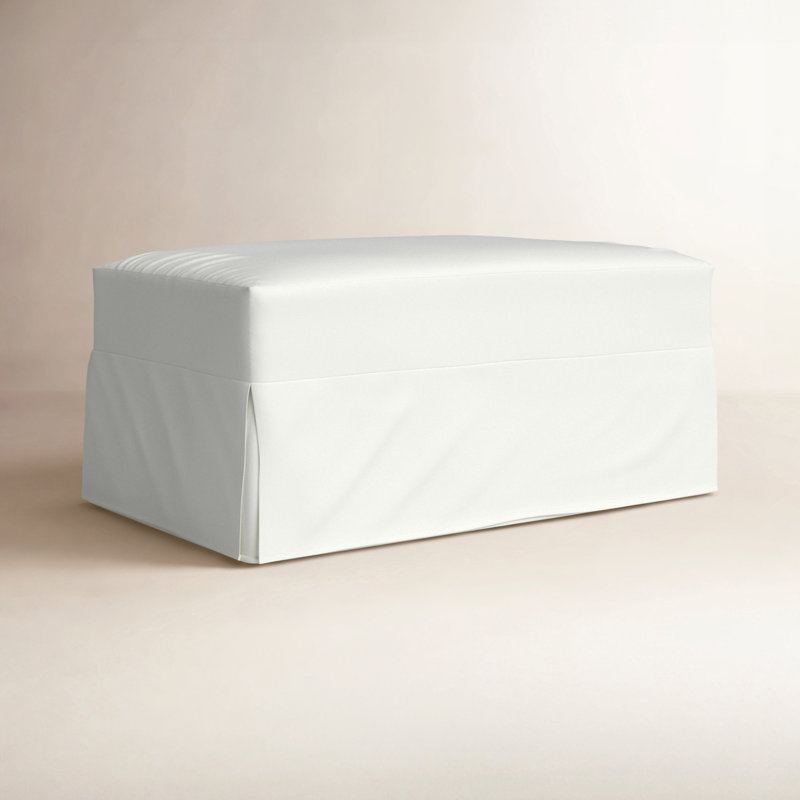 Cranbrook Slipcovered Ottoman, Bayou Off White Canvas