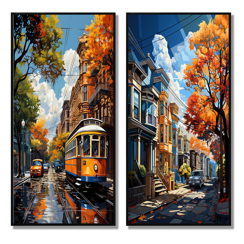 «City New Orleans City», 2 pièces, Cadre noir, H 32 po x l 32 po