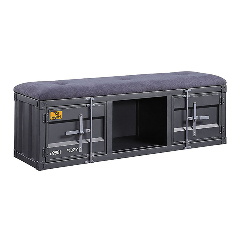 Banc de rangement en bronze industriel