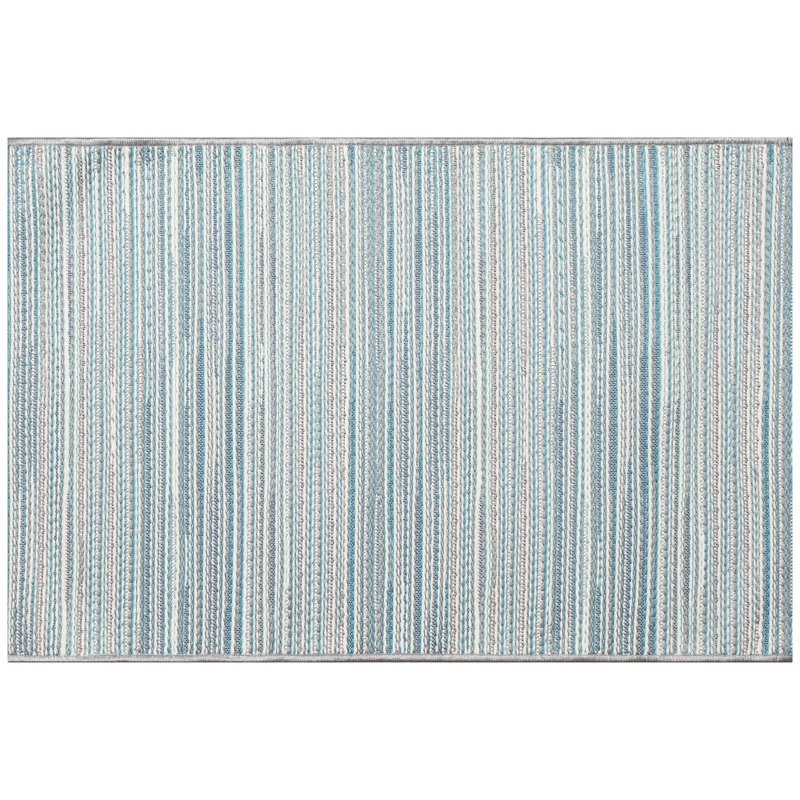 Striped Indoor / Outdoor Rug, Rectangle 2'5" x 3'11"